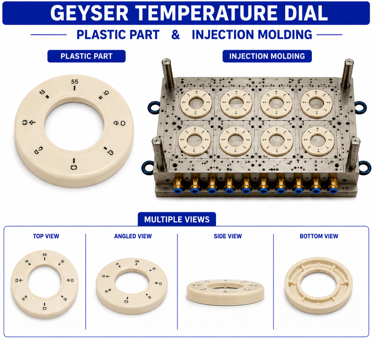 Geyser Plastic Temperature Dial Mould and Moulding Service